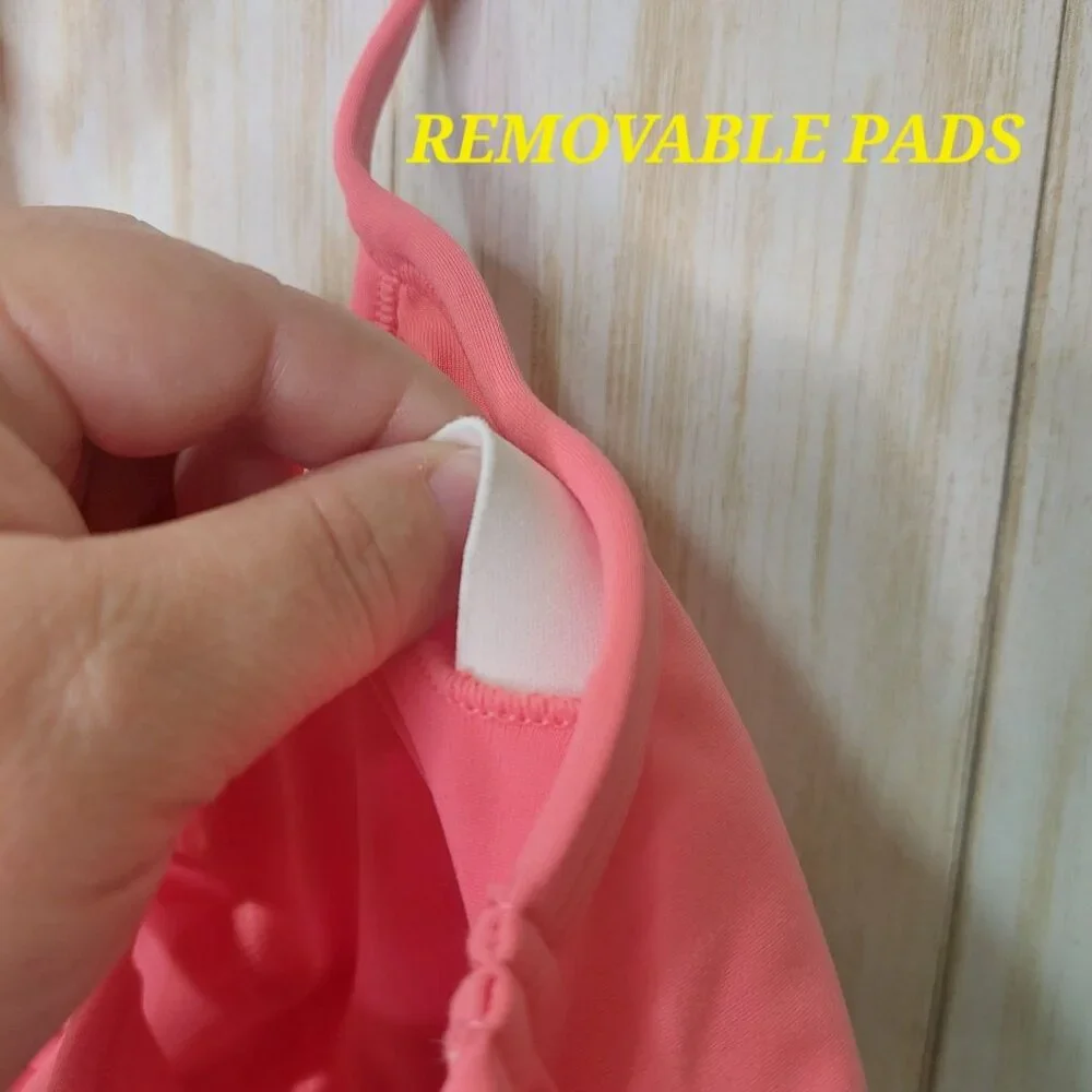 Calme By Johnny Was Women's Endurance Racerback Sports Bra Coral Pink Size S - Picture 7 of 9
